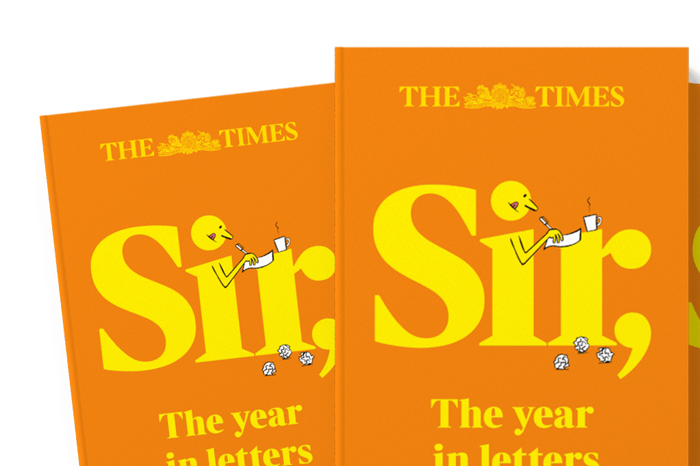 Three copies of "Sir, The year in letters" book cover.