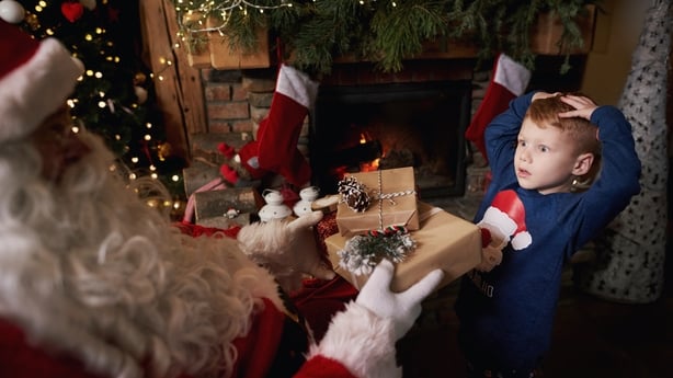 little boy shocked to meet Santa