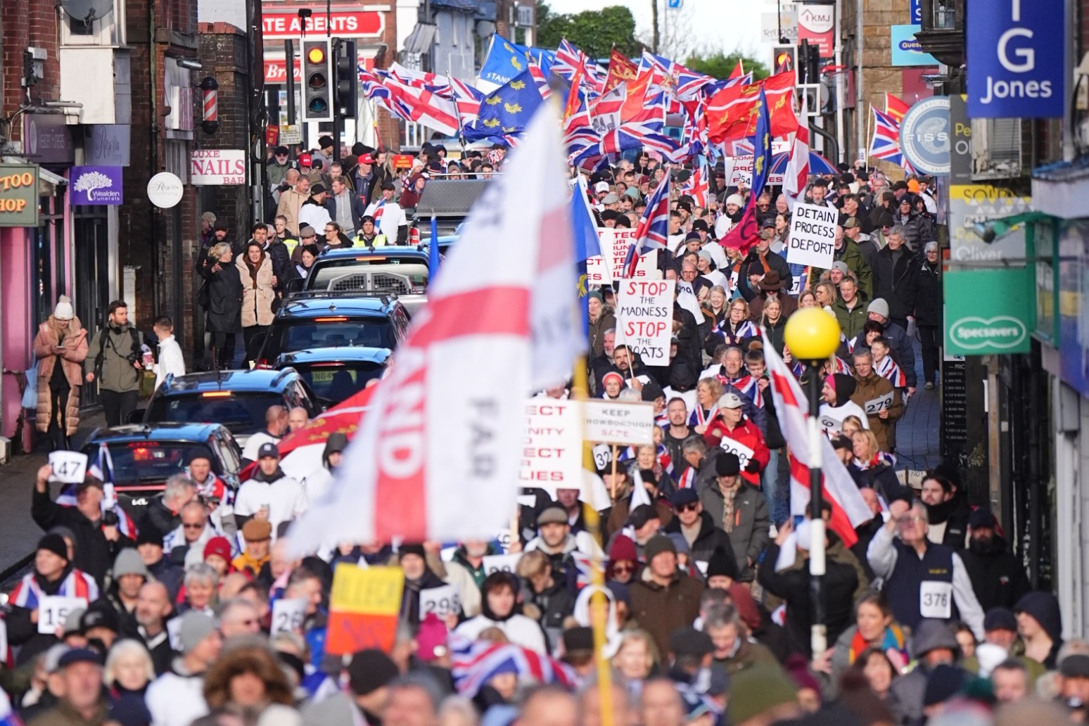 Hundreds take to the streets over plan to house asylum seekers at barracks 