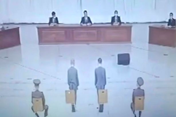 An image from a previous sentencing in North Korea