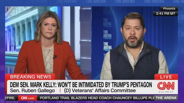 Senator Ruben Gallego branded U.S. Secretary of Defense Pete Hegseth as a coward during a CNN interview 