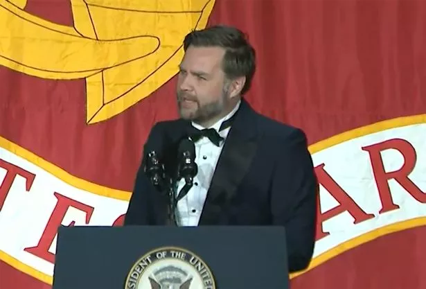 During his speech, he told a story about being insulted by a corps man