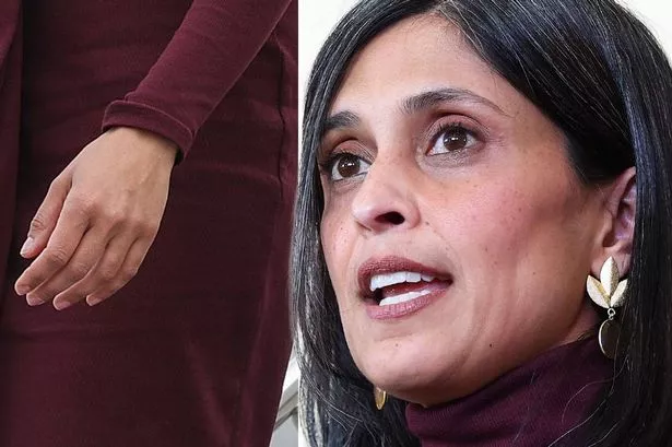 Usha Vance and her hand without a wedding ring