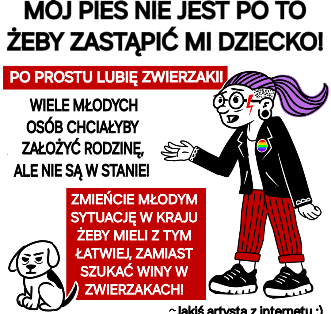 Plakat o kotkach, pieskach i katastrofie demograficznej :)