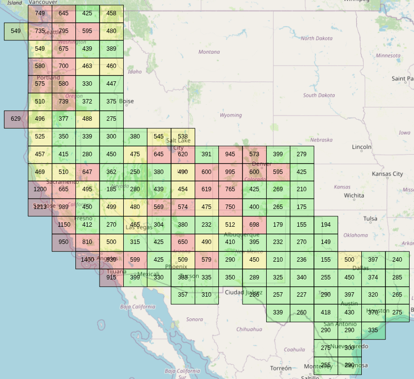[OC] Median home prices in (part) of the USA