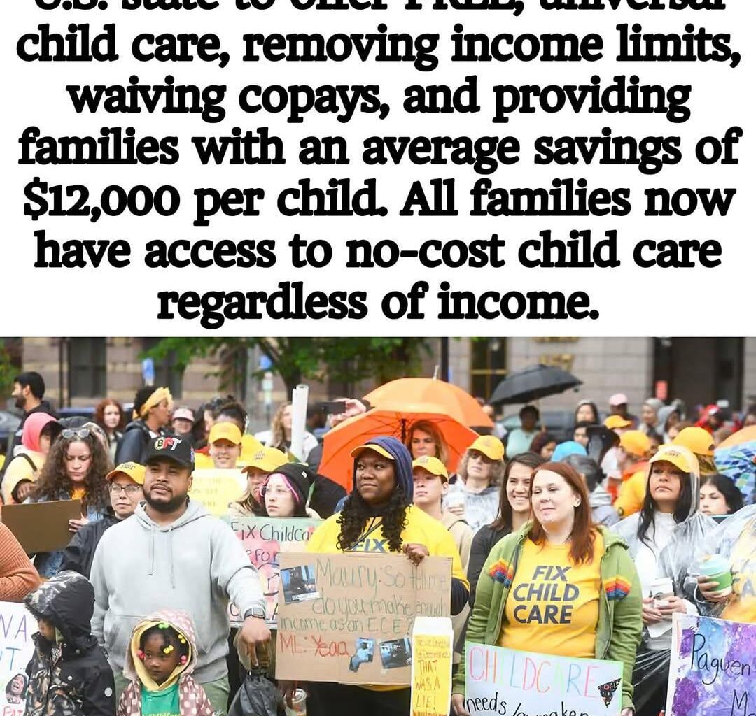 New Mexico has become the first U.S. state to offer free, universal child care, removing income limits, waiving copays, and providing families with an average savings of $12,000 per child. All families now have access to no-cost child care regardless of income.