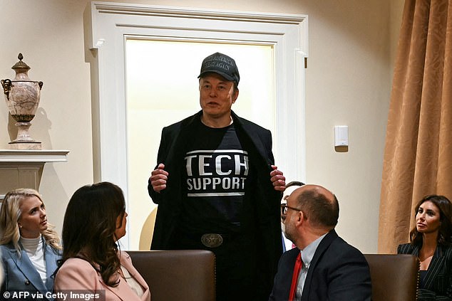 Musk became known for his laid back looks while in the Oval Office and beyond which included caps and t-shirts