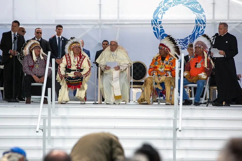 Pope Francis issues a historic apology for the Catholic Church's cooperation with Canada's ‘catastrophic’ policy of Indigenous residential schools (AP)