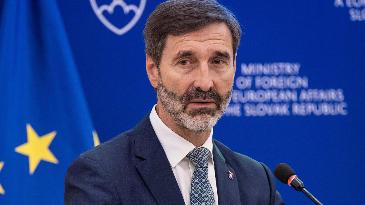 Na snímke minister zahraničných vecí a európskych záležitostí SR Juraj Blanár (Smer-SD) počas príhovoru na podujatí EU Export Day 16. októbra 2025 v Bratislave. FOTO TASR - Jakub Kotian