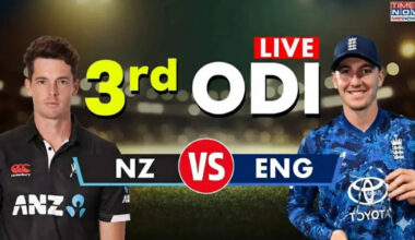 NZ 196/7 (38.1) vs ENG | New Zealand vs England Live Score 3rd ODI | Watch NZ vs ENG Live Score | Match Scorecard, Ball-by-Ball Commentary & Updates