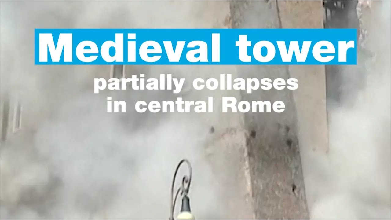 Medieval tower partially collapses in central Rome • FRANCE 24 English