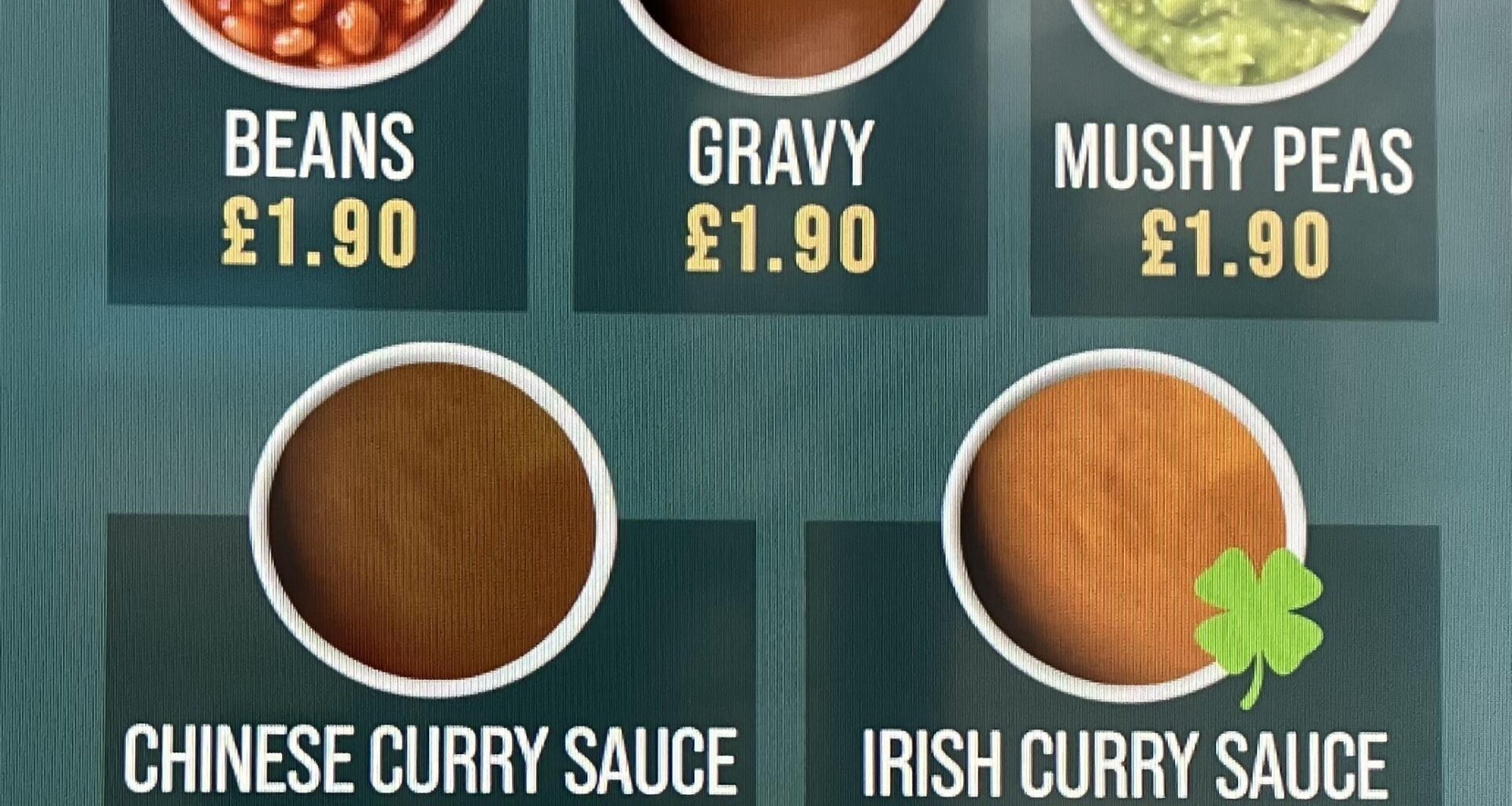 Should I have Chinese or Irish curry sauce at the Fish & Chip Shop?