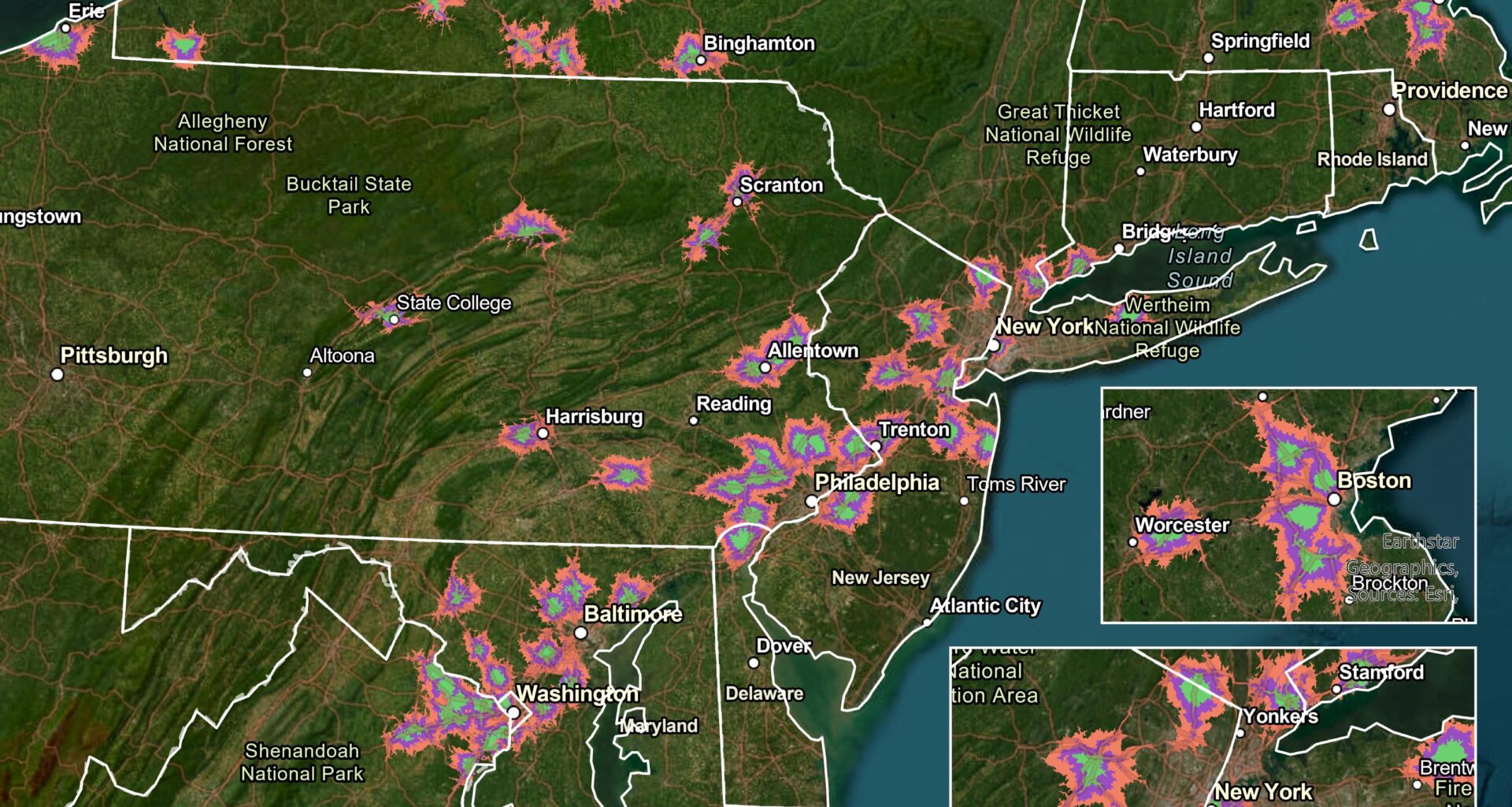 Wegmans’ Geographic Reach Visualized [OC]