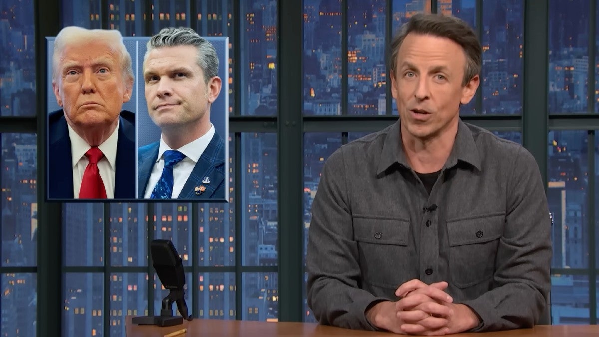 Seth Meyers Cringes at Pete Hegseth's 'Gross' Response to Trump Online