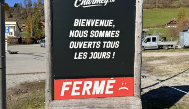 A funny sign at the lift, at Charmey