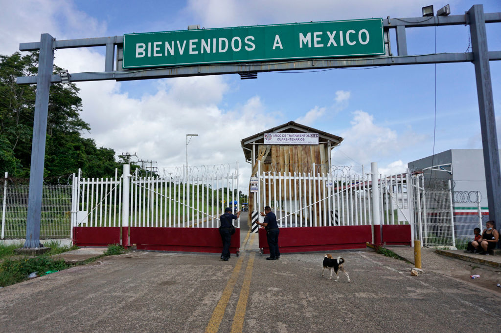 The border before migrants arrive to El Ceibo, Guatemala