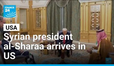 Syrian president al-Sharaa arrives in US for landmark White House visit • FRANCE 24 English