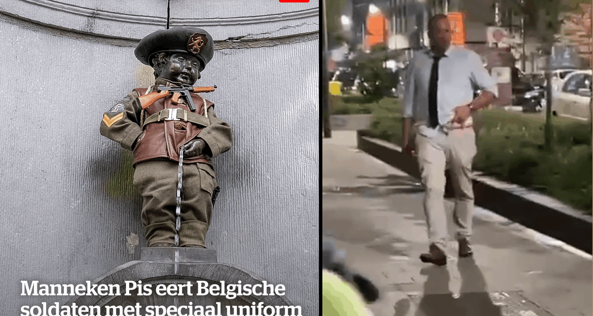 Manneken Pis eert Belgische soldaten met speciaal uniform op Wapenstilstand