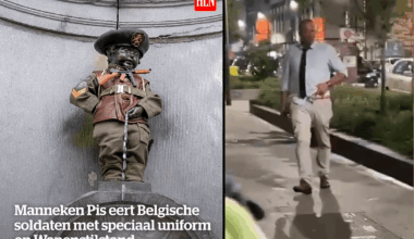 Manneken Pis eert Belgische soldaten met speciaal uniform op Wapenstilstand
