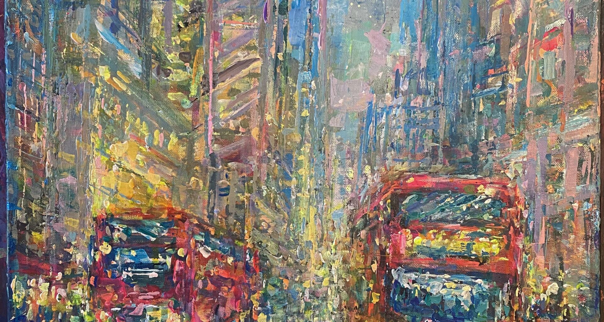 Painting I did of some rain reflections at Bishopsgate.