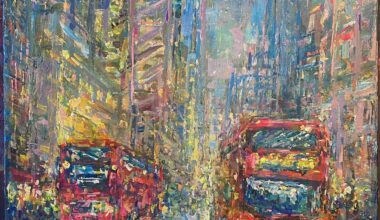 Painting I did of some rain reflections at Bishopsgate.