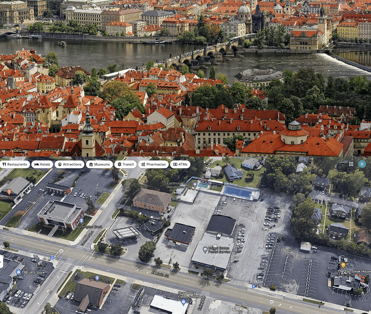 average european city versus average american city