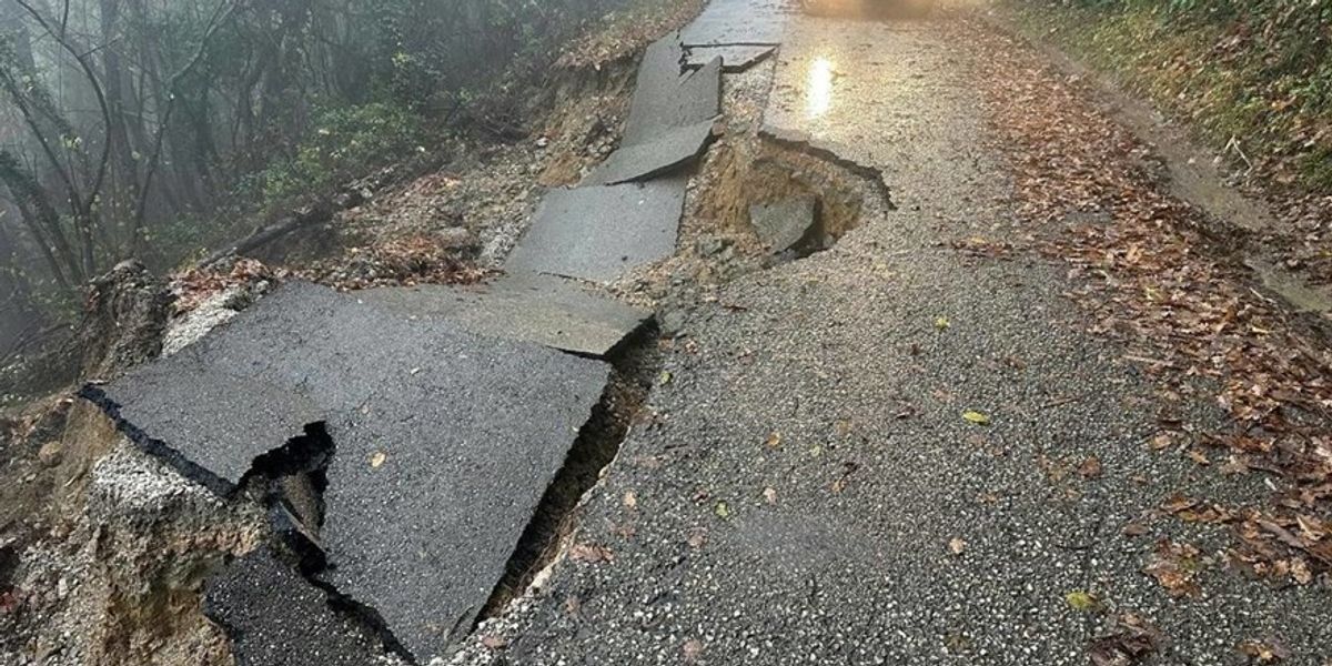 Strong storm in Slovenia, flooding - landslides and damaged roads