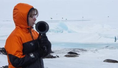 In the coldest place in the world, New Zealand musician plays instrument