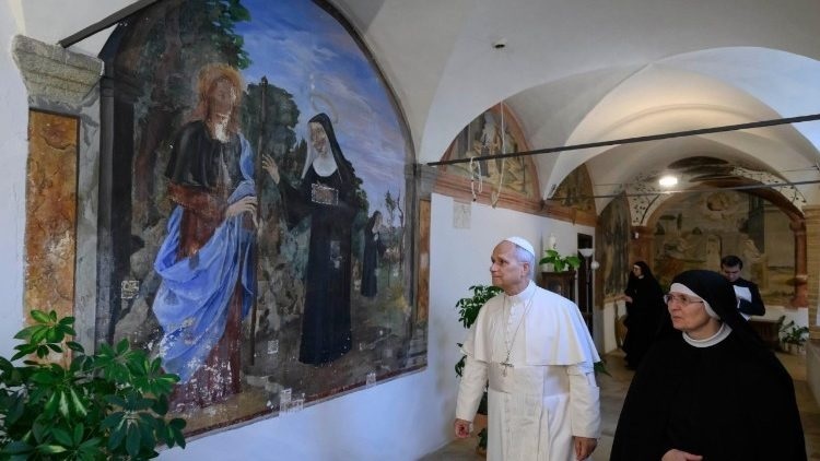 Pope Leo XIV visits Augustinian Monastery in Montefalco