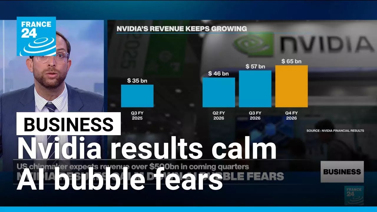 Nvidia's upbeat forecast for future demand calms 'AI bubble' fears • FRANCE 24 English
