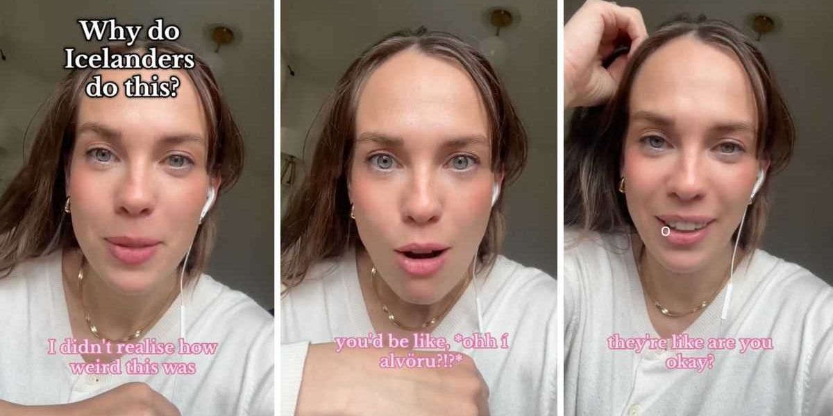 Icelandic woman demonstrates speaking while inhaling