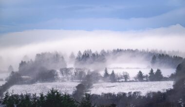 [OC] The mist after the snow in Pentre Galar, Pembrokeshire.
