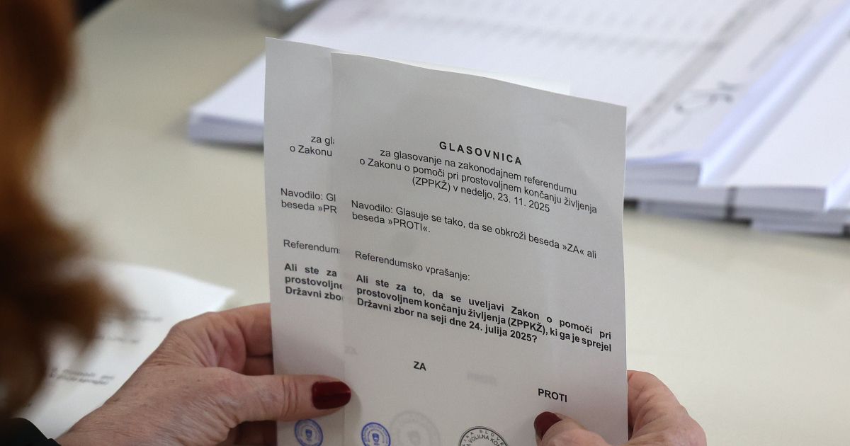 Referendum: Slovenija odloča o zakonu o prostovoljnem končanju življenja