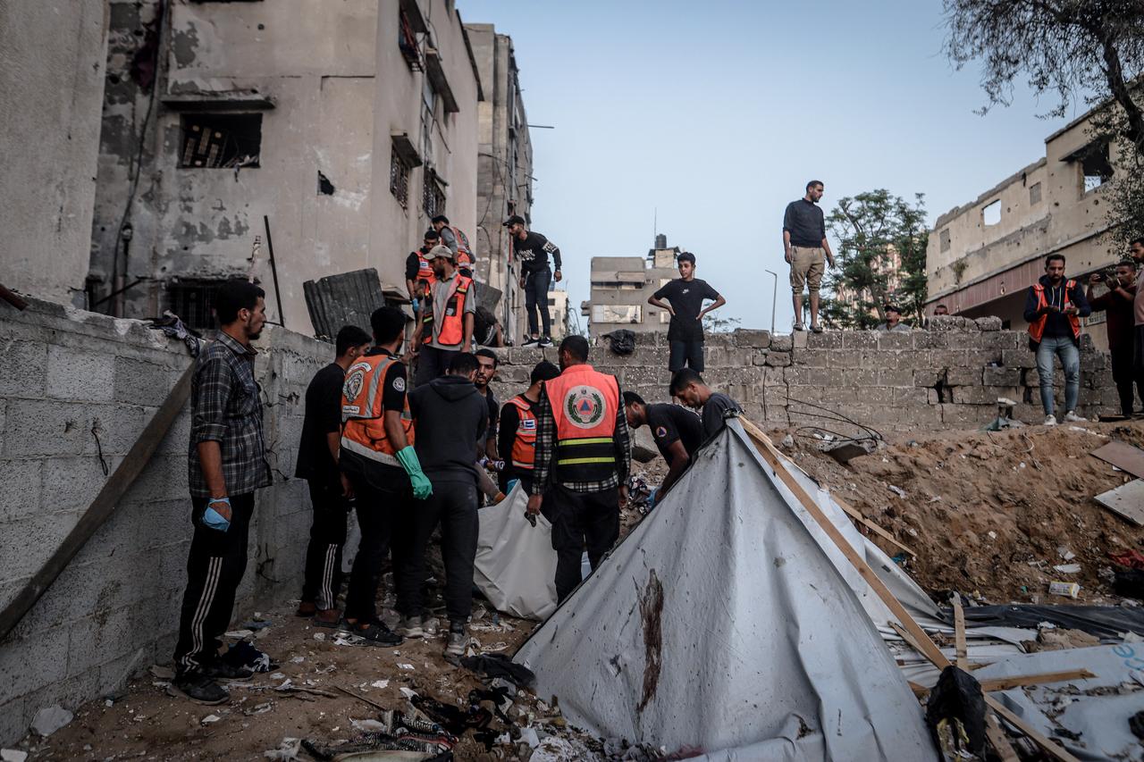 A view of the destruction after an Israeli attack hits Al-Khodary family house in Gaza City, Gaza on Nov. 22, 2025. (AA Photo)