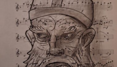 Väinämöinen portrait on Sibelius sheet music