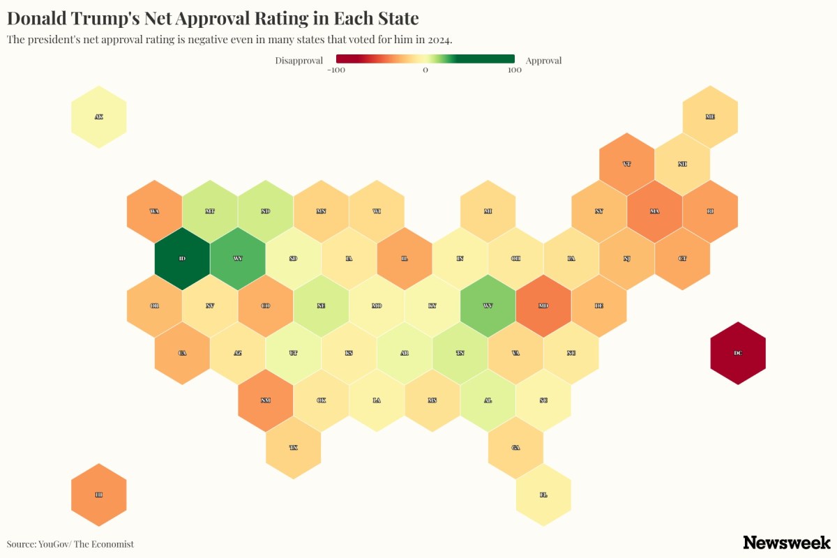 Donald Trump’s Approval Rating Negative in 20 States He Won