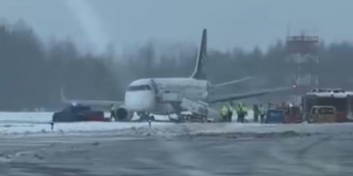 Plane with over 60 passengers skids off runway in Vilnius, Lithuania, no injuries reported