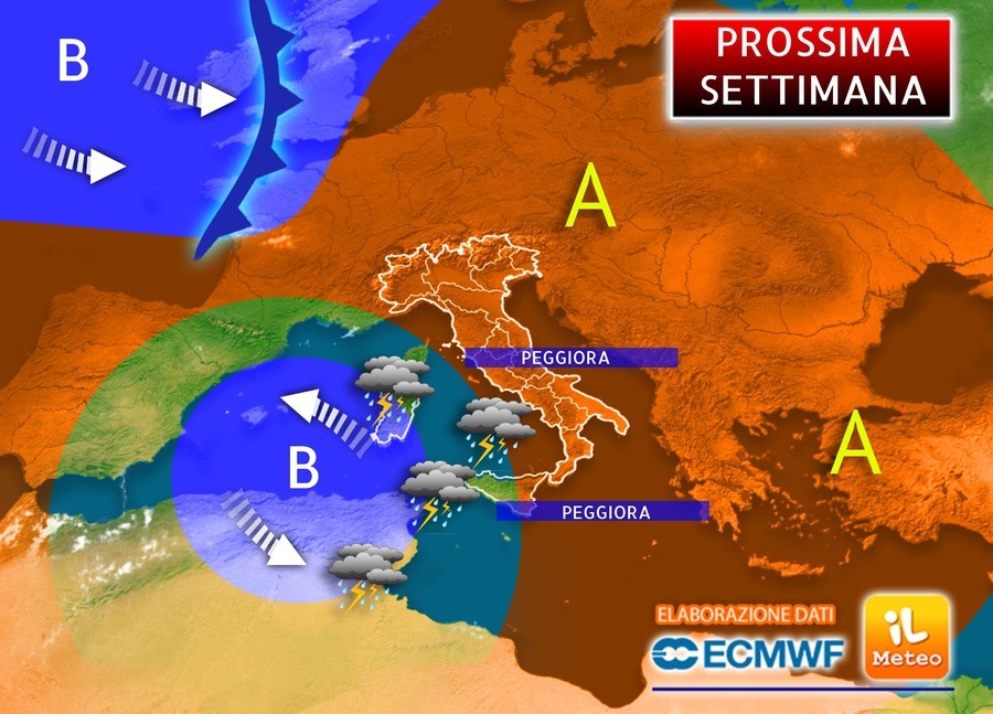 Prossima Settimana, Goccia Fredda nel Mediterraneo, conseguenze in Italia