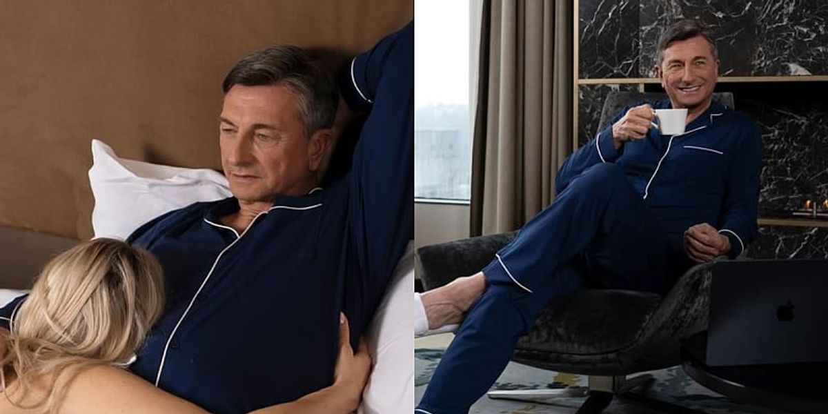 Former Slovenian president poses in pajamas with a blonde in bed, fans comment as "disgusting"