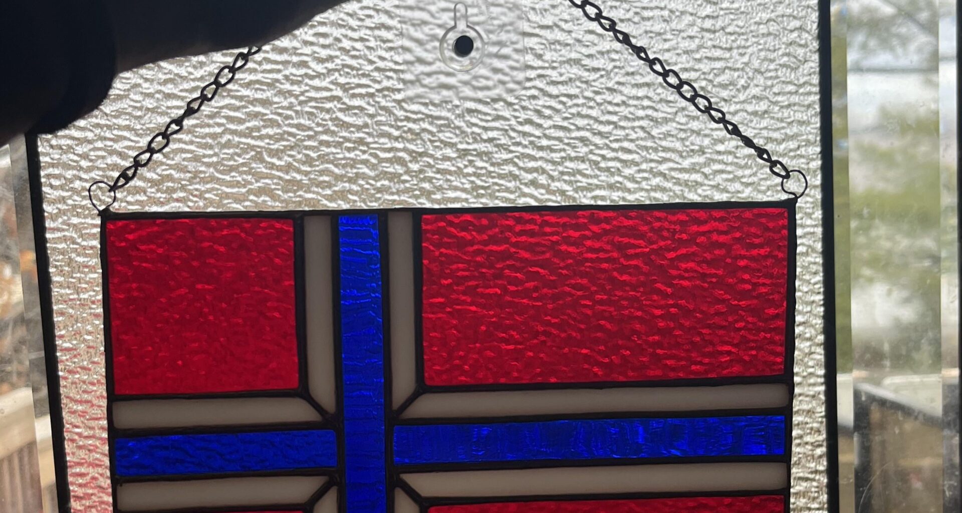 Norge flagg stained glass