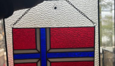 Norge flagg stained glass