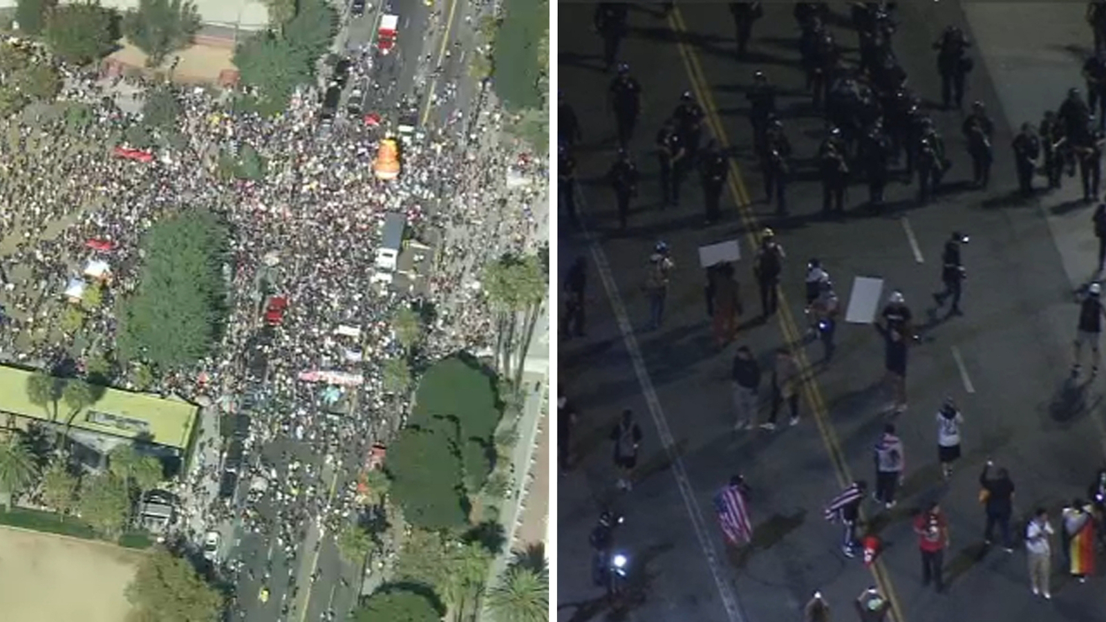 Dispersal orders issued hours after thousands gathered for 'No Kings' protest in downtown Los Angeles