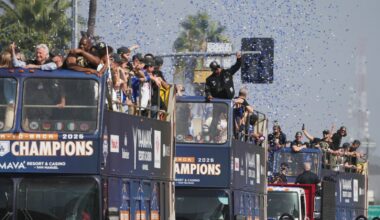 Dodgers World Series championship parade underway in downtown Los Angeles