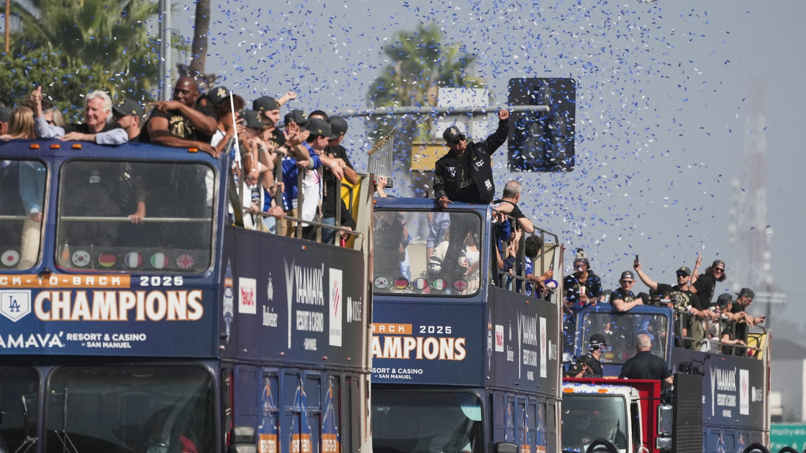 Dodgers World Series championship parade underway in downtown Los Angeles
