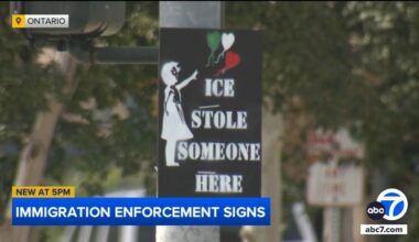 Ontario immigrant rights group placing 'ICE stole someone here' signs in community
