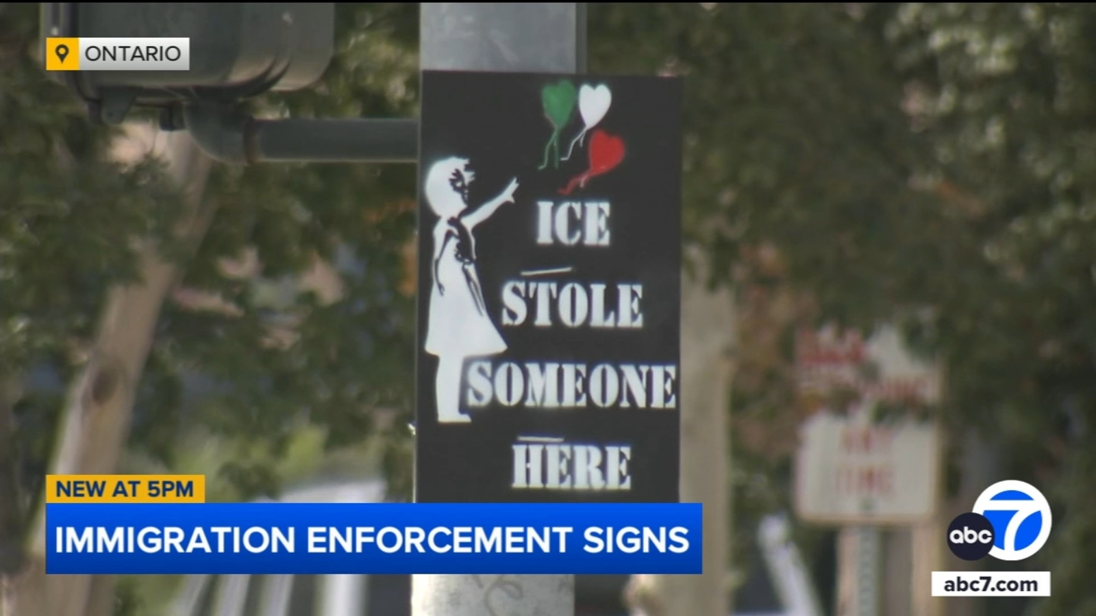 Ontario immigrant rights group placing 'ICE stole someone here' signs in community