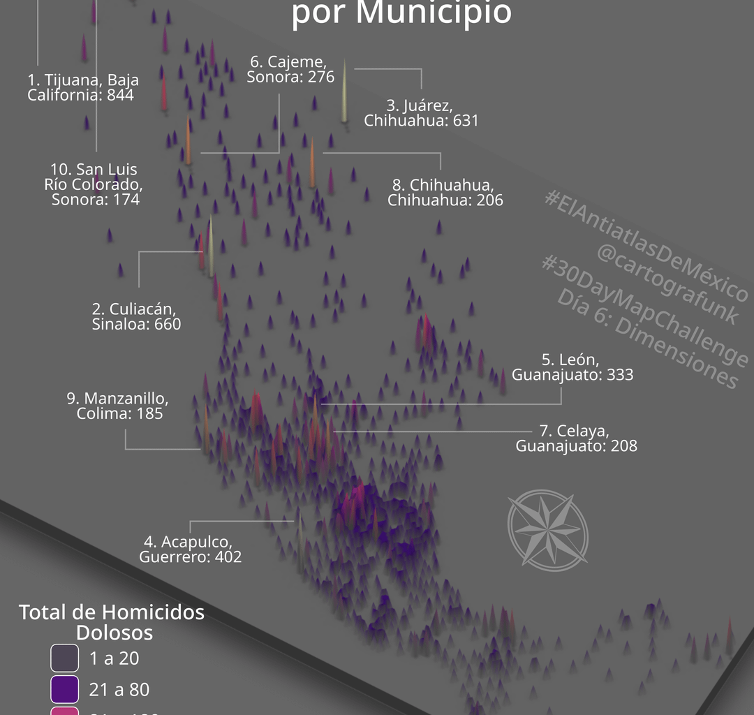 Intentional Homicides x Mexico 2025 by Municipality