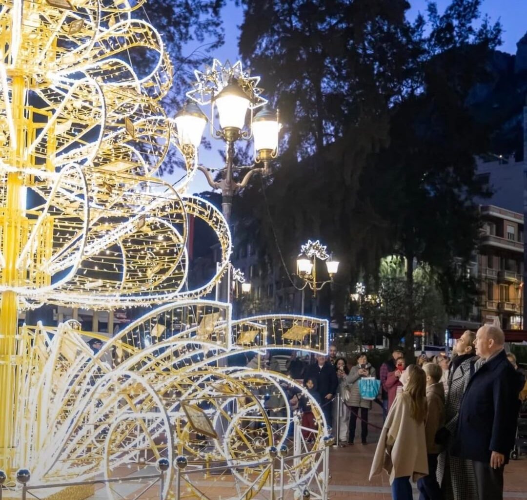 Monegasque Princely Family at the at the unveiling of Monaco's Christmas lights today, November 27. From the Official Instagram Page.