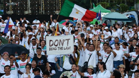 Thousands protest in the Philippines over disappeared flood defence funds – video