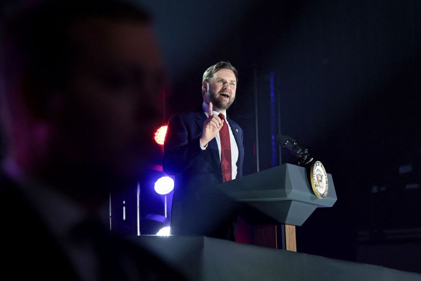 Vice President JD Vance speaks during a Turning Point USA event at the University of Mississippi in Oxford, Mississippi, October 29.